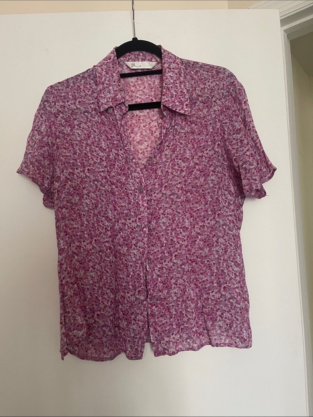 Women's Pink Floral Button-Up Shirt